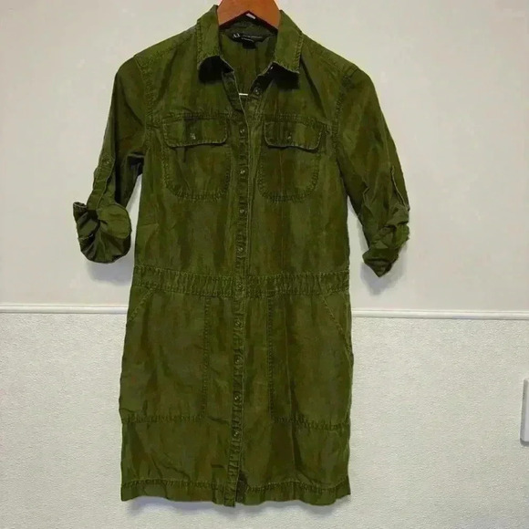 Armani Exchange Green Button Down Dress Size 2 - Picture 1 of 15